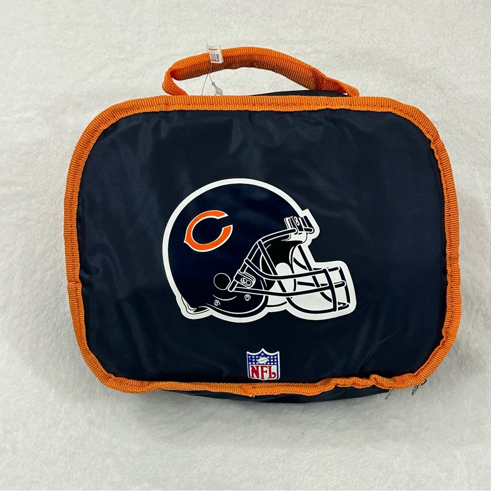 NFL Team Chicago Bears Football Travel School Game Cooler Lunch Box Bag 10”x8”
